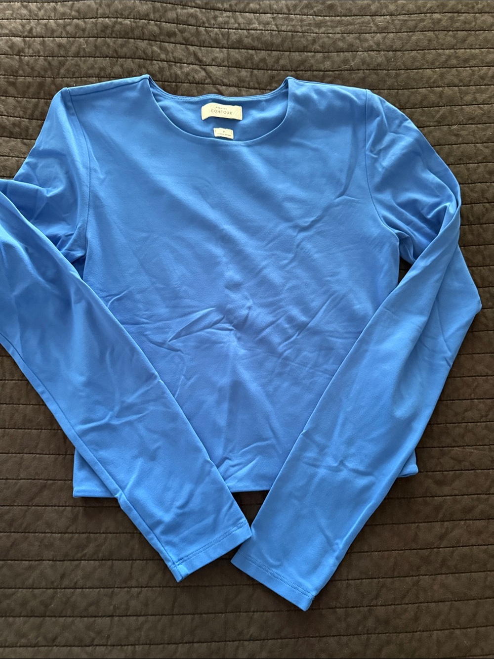 crown & ivy Blue Long Sleeve Crewneck Top